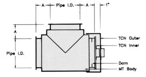 GMT - 90° Grease Duct Tee- Dimensional